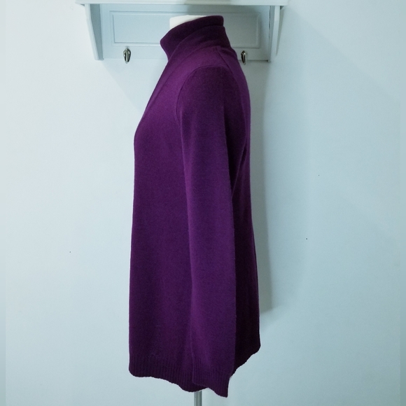 Charter Club LUXURY Open Front Cashmere Duster & Turtleneck Set in Plum Sz Small - Picture 3 of 16